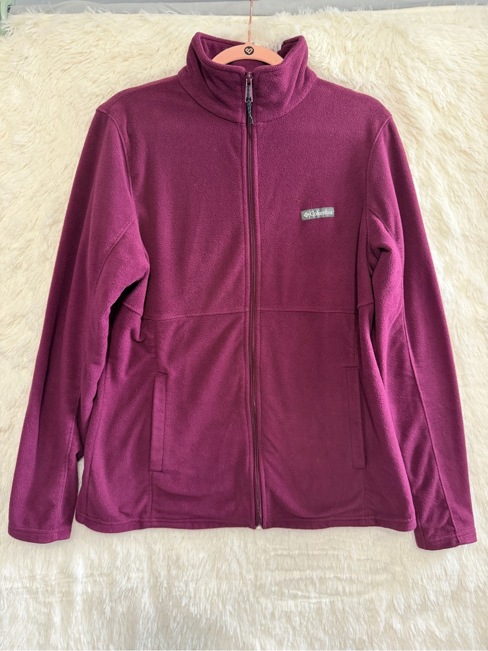 Columbia Womens Full Zip Fleece Jacket Size XL Purple Gorpcore Hiking Outdoors